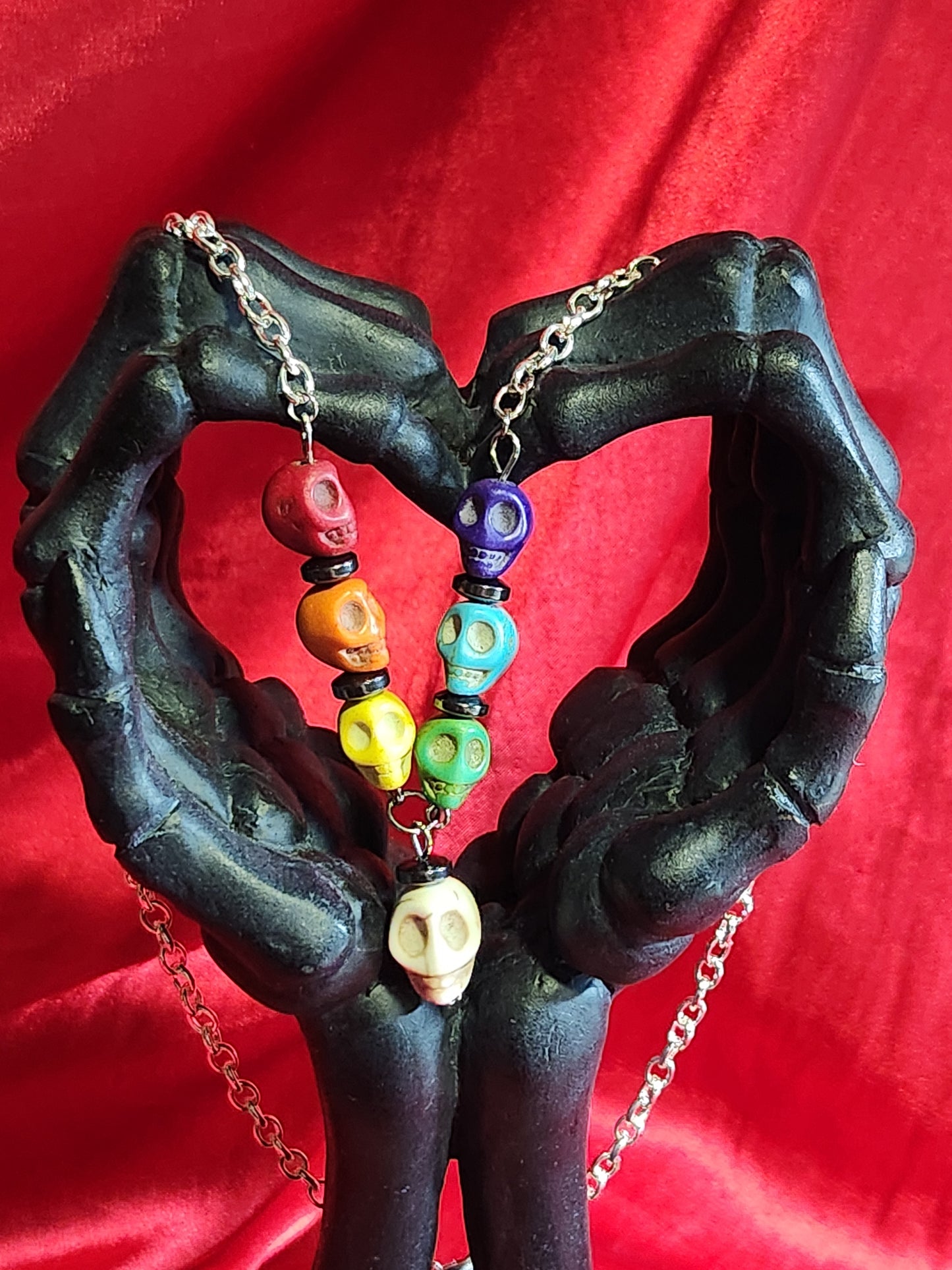 Rainbow Howlite Skulls